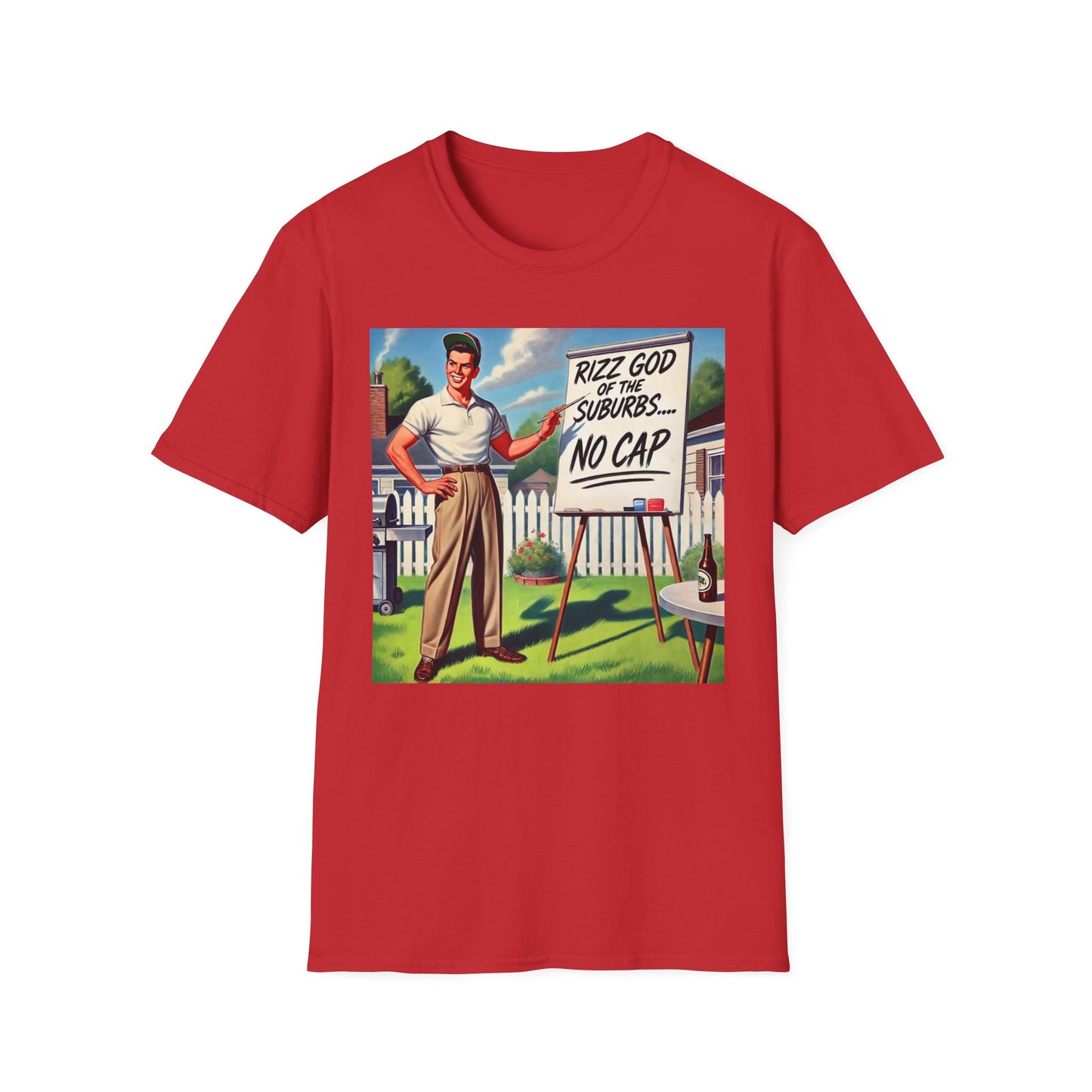 Rizz God Of The Suburb No Cap Shirt T Shirts For Men Guys Funny Graphic Shirt Vintage Rizz Tee Novelty Humor