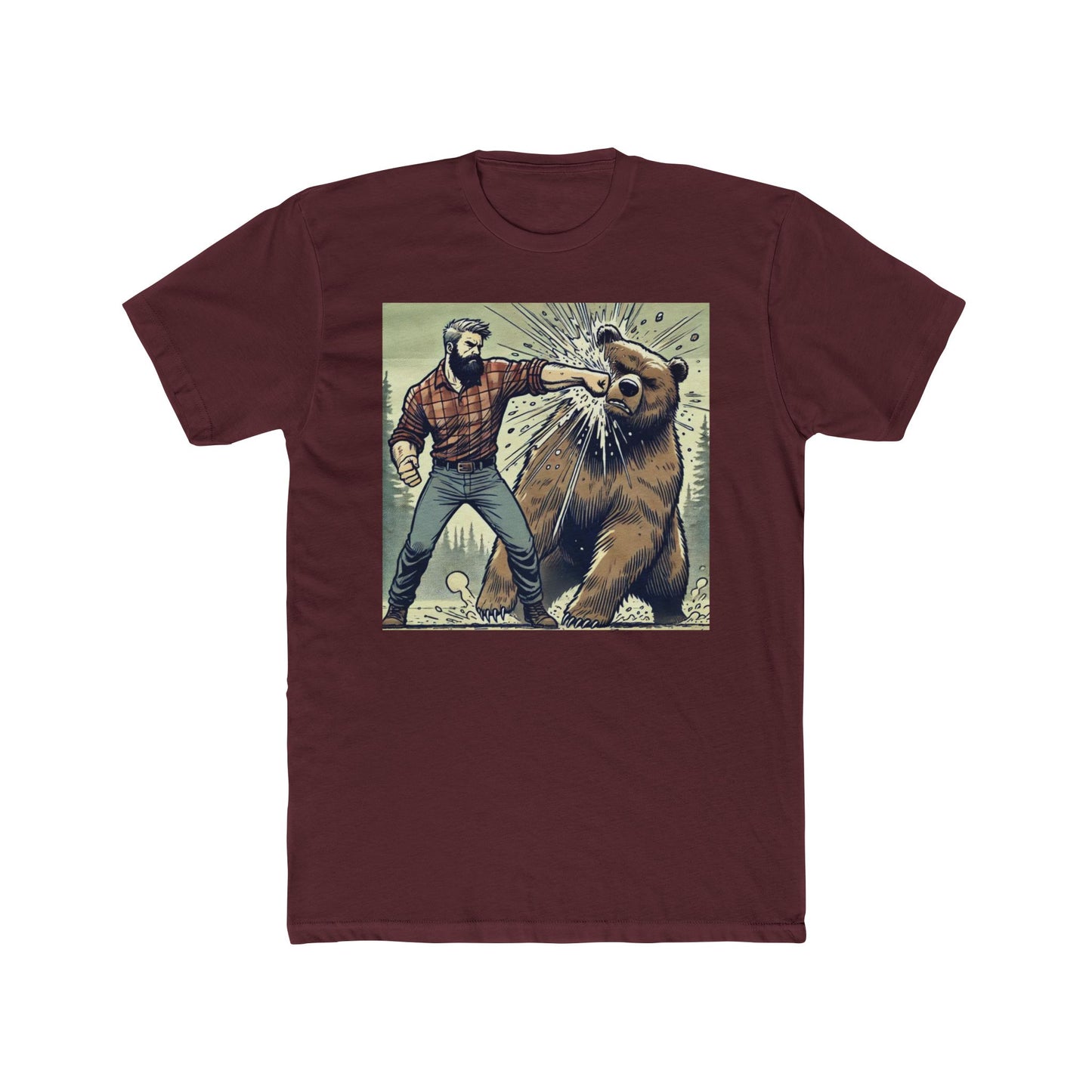 Funny Bear vs Man Shirt, Bear Attack Shirt, Weird Gift for Him, Sarcastic T-Shirt