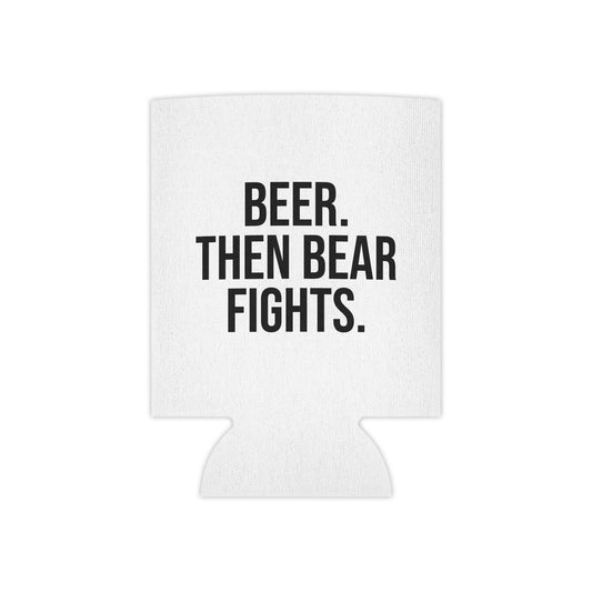 Man vs Bear Can Cooler