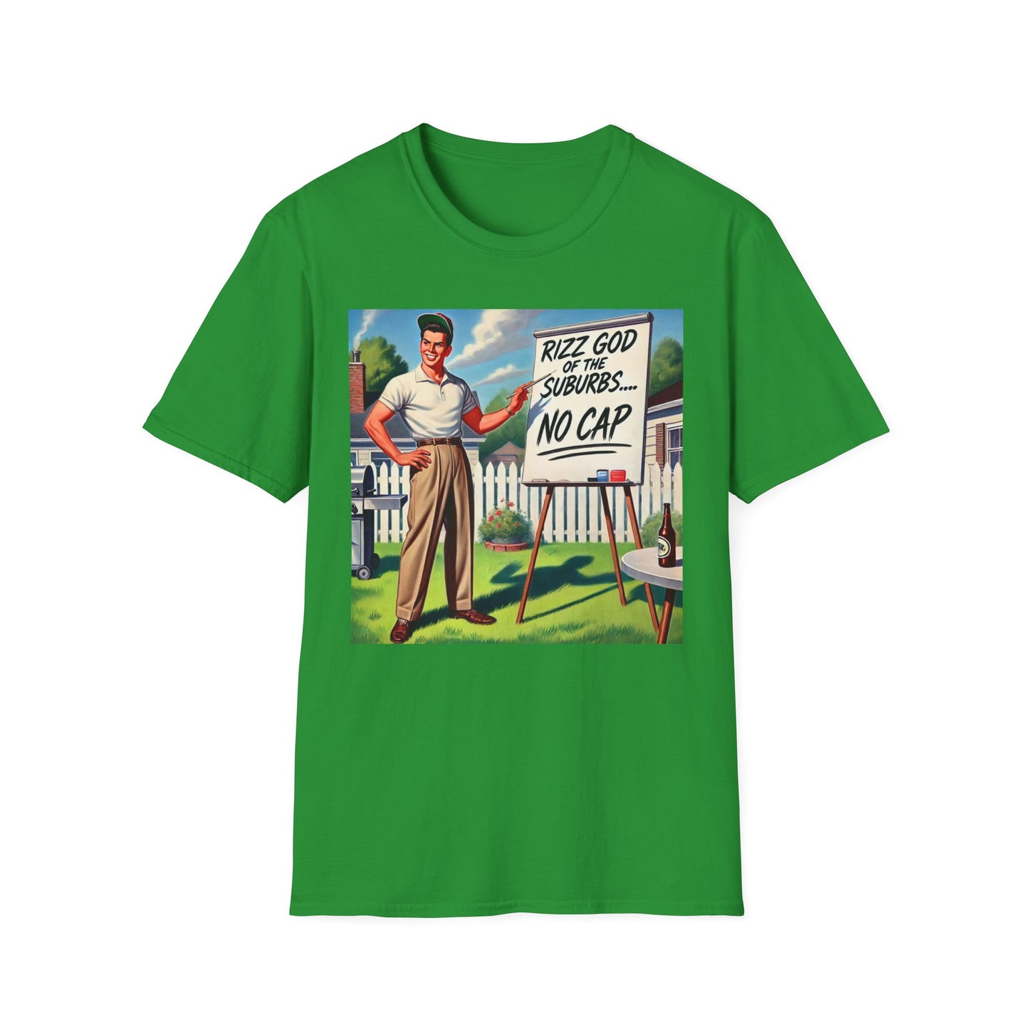 Rizz God Of The Suburb No Cap Shirt T Shirts For Men Guys Funny Graphic Shirt Vintage Rizz Tee Novelty Humor