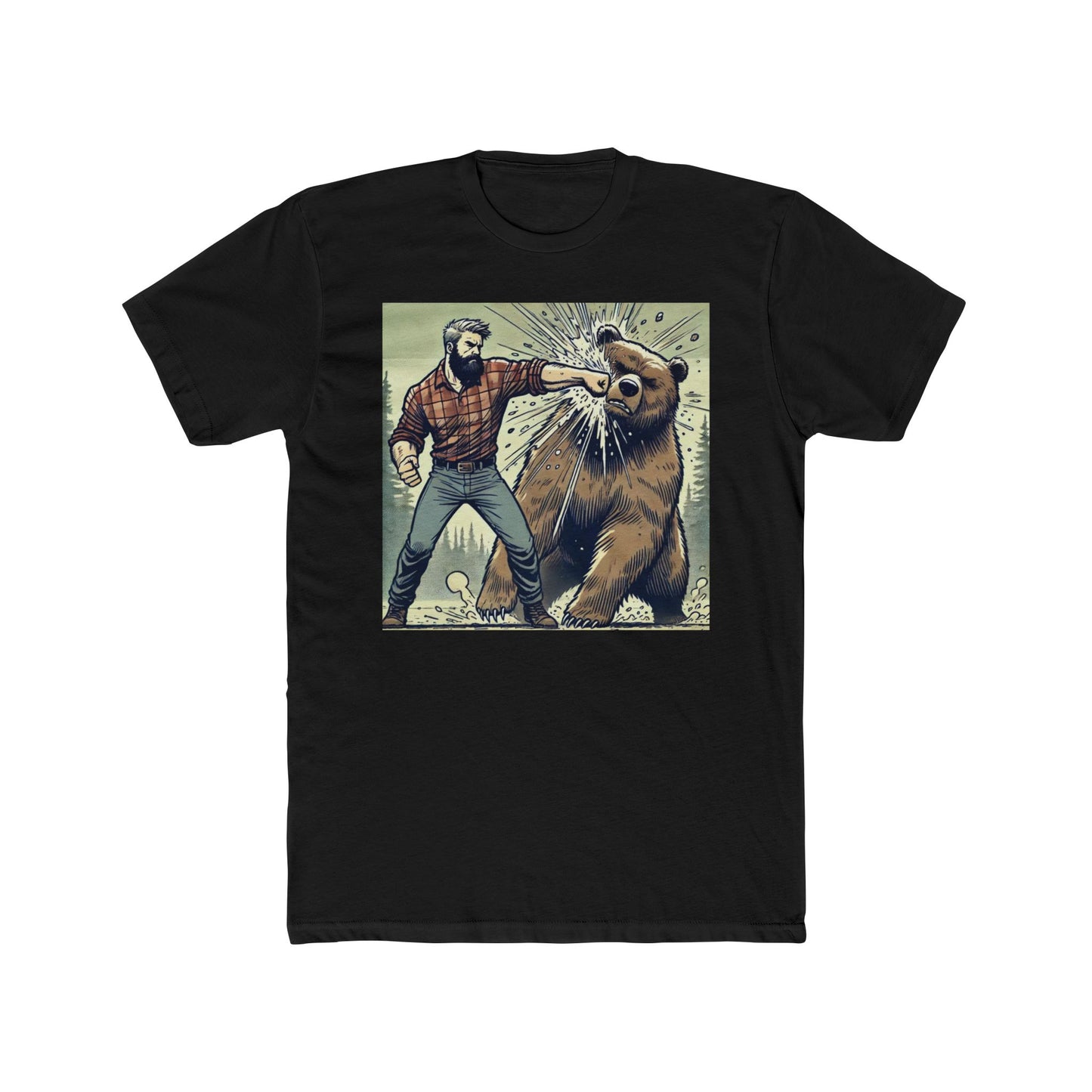 Funny Bear vs Man Shirt, Bear Attack Shirt, Weird Gift for Him, Sarcastic T-Shirt