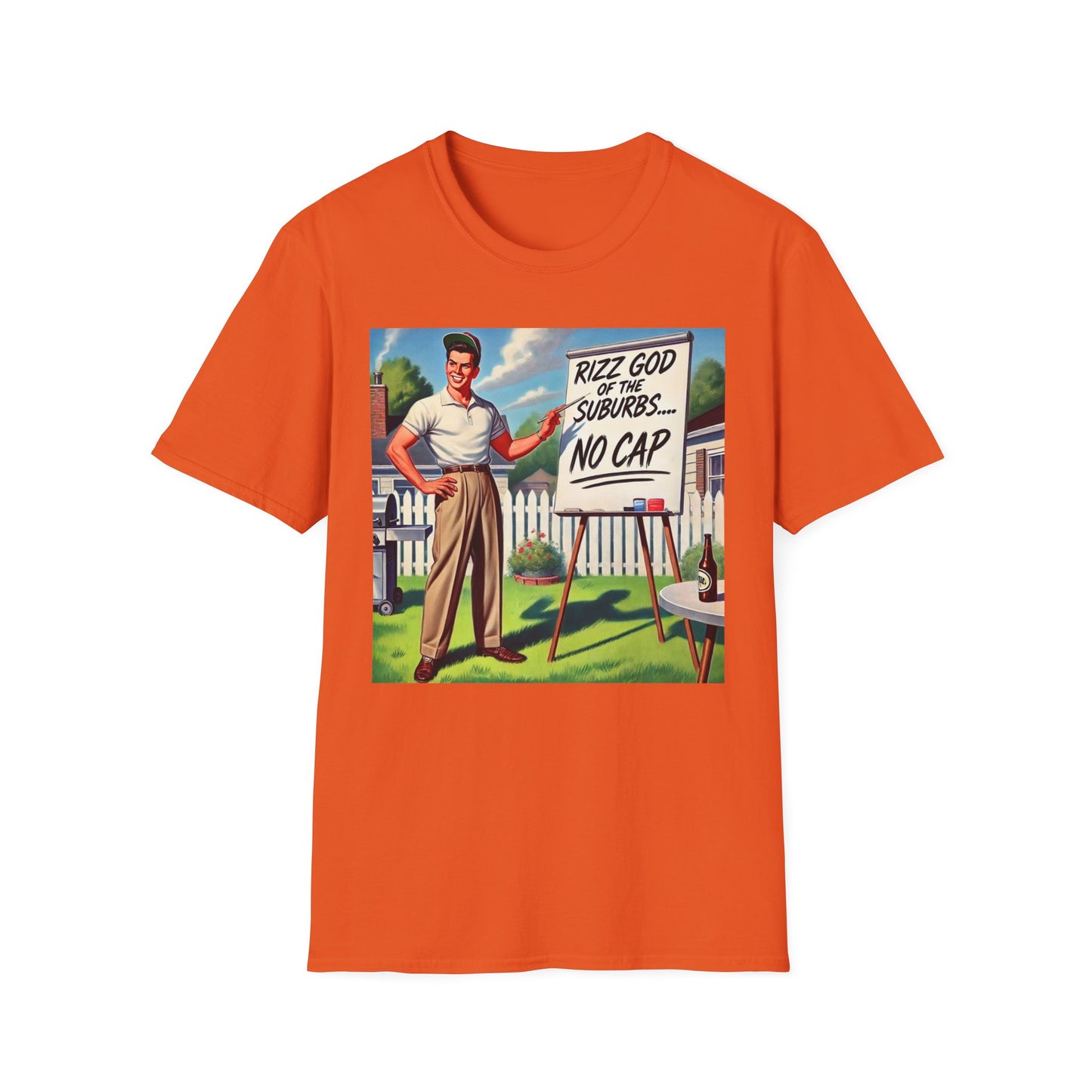 Rizz God Of The Suburb No Cap Shirt T Shirts For Men Guys Funny Graphic Shirt Vintage Rizz Tee Novelty Humor