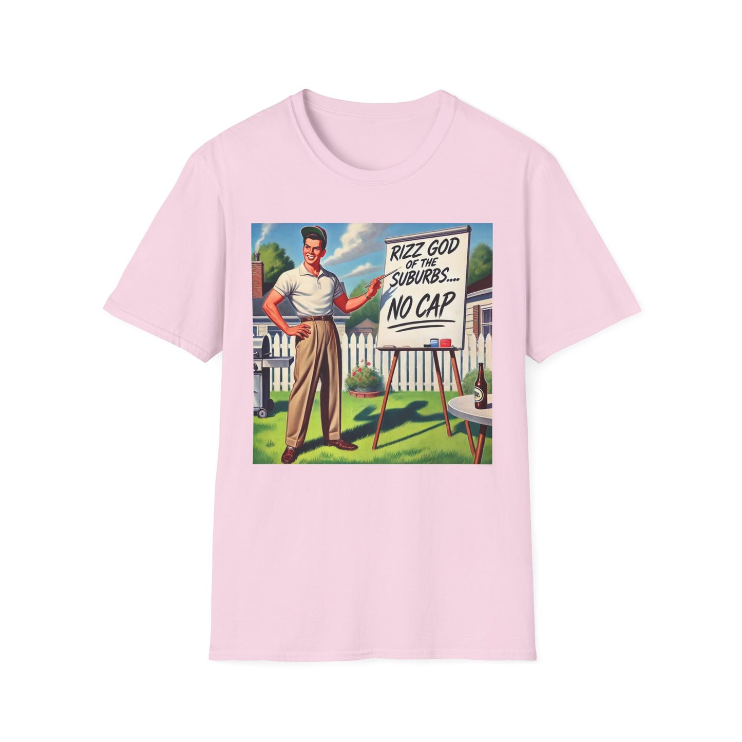 Rizz God Of The Suburb No Cap Shirt T Shirts For Men Guys Funny Graphic Shirt Vintage Rizz Tee Novelty Humor