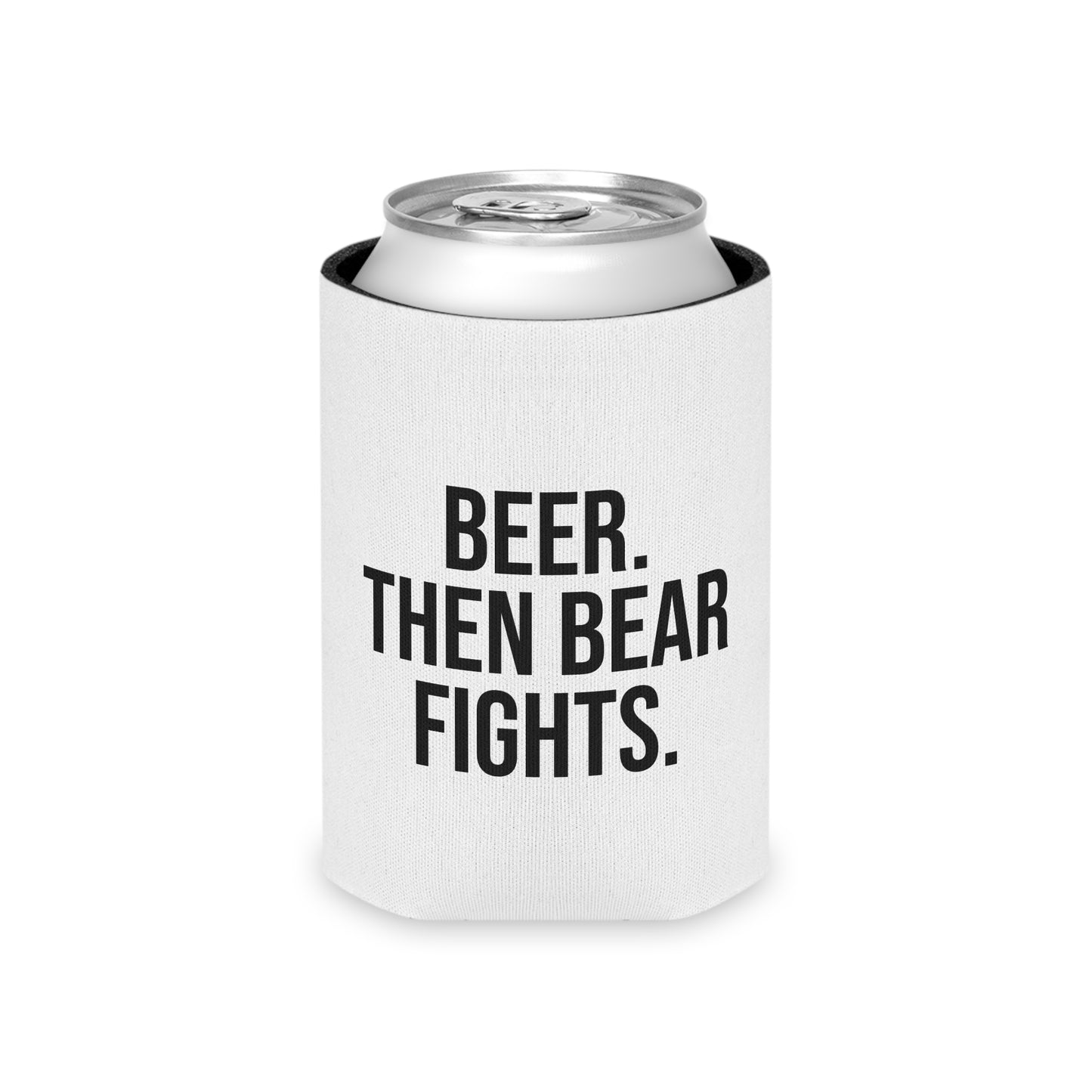 Funny Bear Punch Can Cooler, Gift for Men Who Drink Beer, Camping BBQ Drink Holder, Outdoorsman Humor, Party Koozie, Retro Style